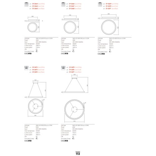  Redo 01-2672 - LED prigu&amp;scaron;iva luster na sajli ICONIC LED/50W/230V &amp;Oslash; 58 cm bela Slike