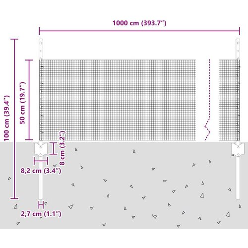 VidaXL set ograde za vrt Set od 2 Pocinčani čelik 10 x 0.5 m Čvrsta Slike