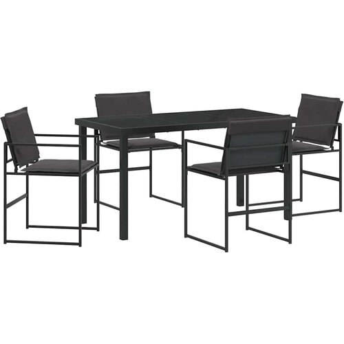  Vrtni set za objed 5 pcs Crna 140 x 70 x 73 cm Slike