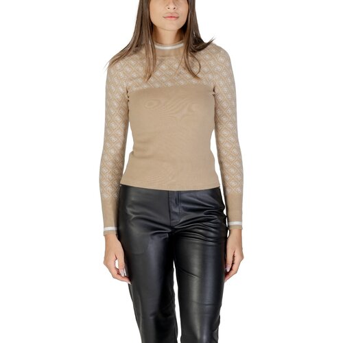 Guess Puloverji LS MOCK NECK AUBREY 4G SWTR W5BR24 Z3JD2 Bež Slike