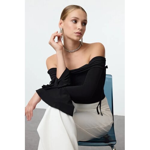 TRENDYOLMILLA ženska bluza Tpraw25Bz00009, Crna Cene