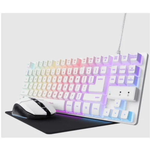 Trust GXT794W 3-u-1 gaming set, tastatura, miš i podloga zamiš, bijela boja