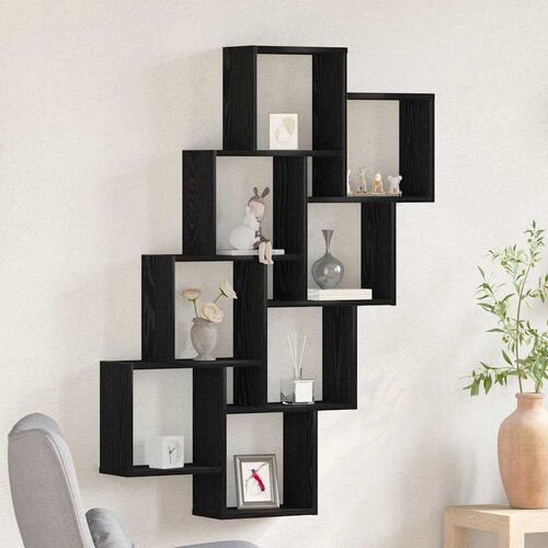  Polica na zidu Crni hrast 90 x 15 x 119,5 cm Konstruirano drvo Cene