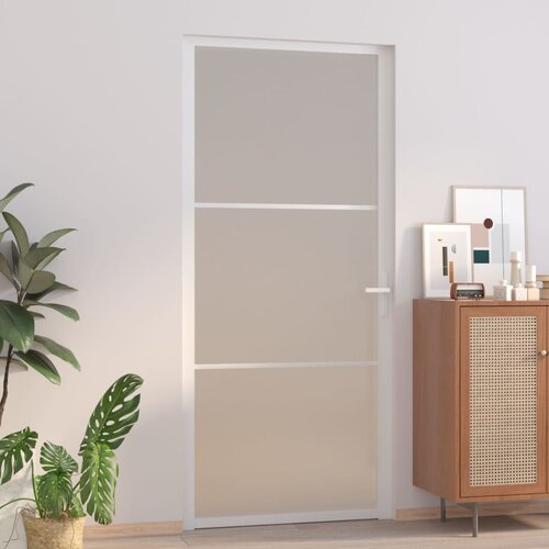 vidaXL Notranja vrata 93x201,5 cm Bela mat steklo in aluminij Cene