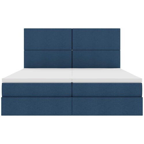  Krevet s od storage s uzglavljem Plava 180 x 200 cm Tkanina Slike