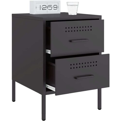 vidaXL Noćni ormarići 2 kom crni 36 x 39 x 50,5 cm čelični Cijene