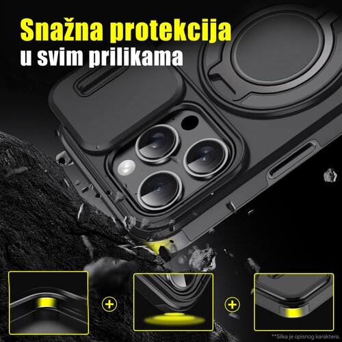 Torbica camshield ring stand za samsung S918B galaxy S23 ultra crna Slike