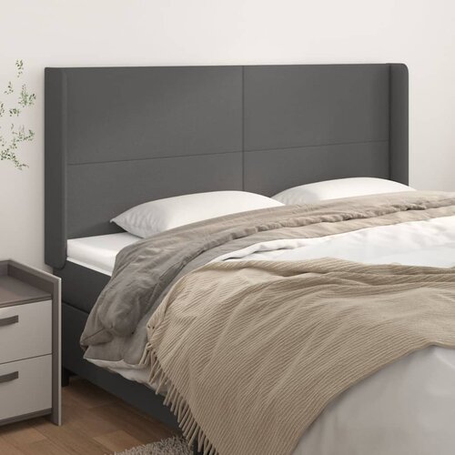  Uzglavlje s u&scaron;ima sivo 203x16x118/128 cm od umjetne kože Cijene