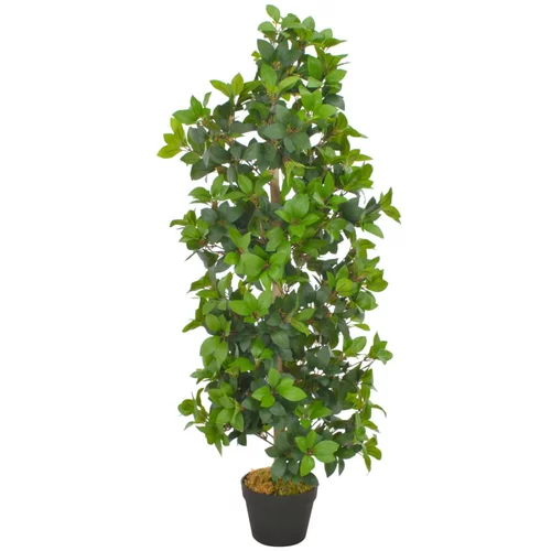 vidaXL Umetna rastlina lovorovo drevo z loncem zelena 120 cm
