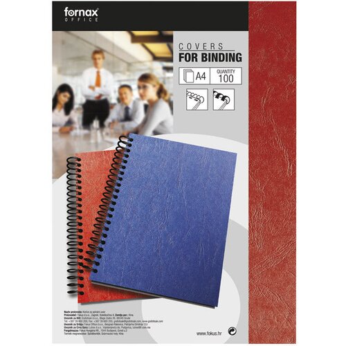 Korice za spiralni uvez 250g karton reljefne A4 pk100 Fornax crvene Cene