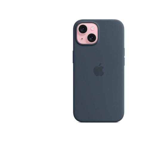 Apple iphone 15 silicone case with magsafe blue, (21348498) Cene