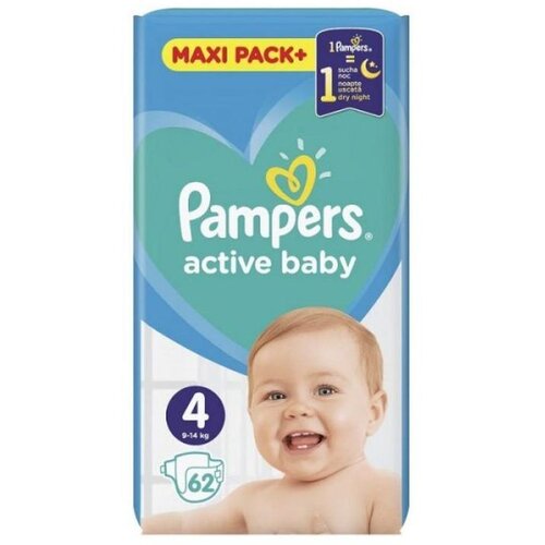 Pampers Pelene Active Baby 4, 9-14 kg, 62/1 Slike
