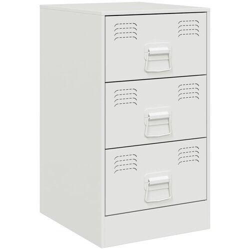 Maison Chic Nočna omarica - Nočna miza bela 34,5x39x62 cm jeklo, (21687536) Slike