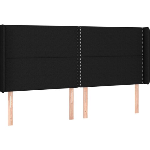 Maison Chic posteljno vzglavje - vzglavna omarica - nočna omarica z ušesi črno 203x16x118/128 cm blago, (21710604) Cene