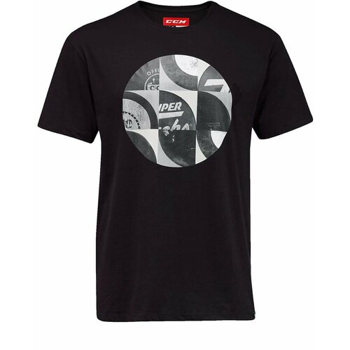CCM Men's T-shirt NOSTALGIA PUCKS S/S TEE SR Black Slike