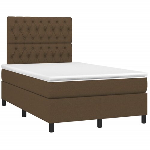 VidaXL Box spring postelja z vzmetnico temno rjava 120x190 cm blago, (21111262) Slike