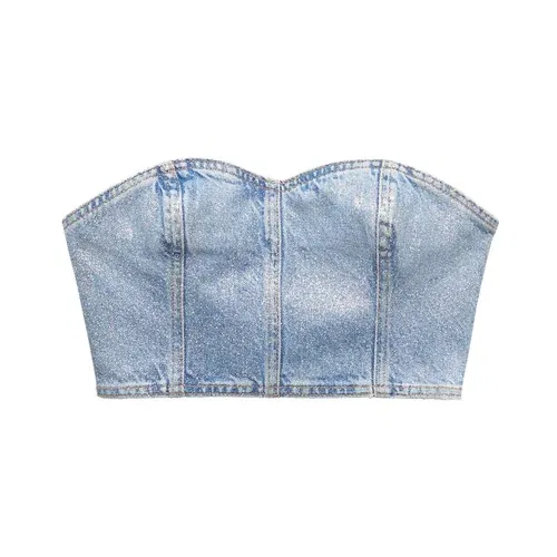 Mango Top 'SHINNY' moder denim