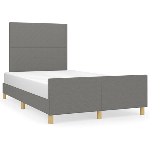 Maison Chic Posteljni okvir - Dvoposteljna postelja - Zakonska postelja brez vzmetnice temno siva 120x190 cm blago-J12988, (21767273) Slike