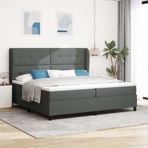 Box Postelja s vzmetnico v temno sivi barvi, 200x200 cm Tkivo, (22052354) Slike