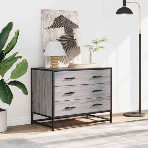 VidaXL Ormarić s ladicama Siva Sonoma 70x41x56 cm Konstruirano drvo Slike