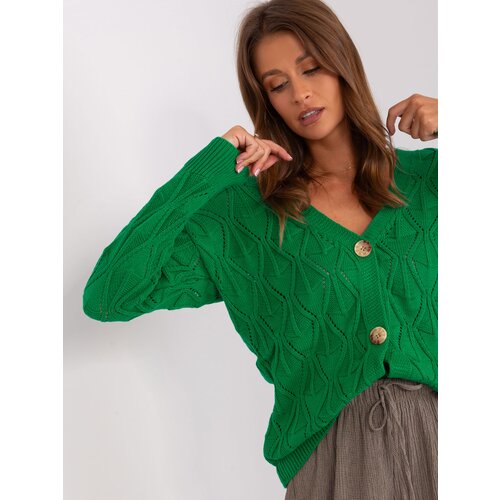 Fashion Hunters Green openwork cardigan from RUE PARIS Cene