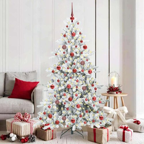 vidaXL Umjetno božićno drvce s nogom with LEDs s stalakom 180cm PVC Cijene