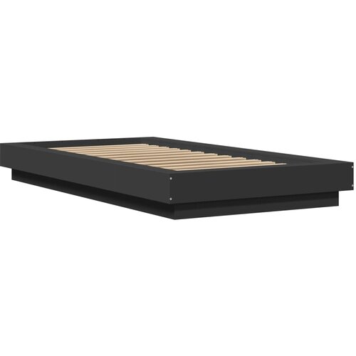 VidaXL Posteljni okvir črn 100x200 cm inženirski les, (21142773) Slike
