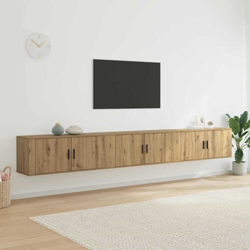  Zidni TV ormar set 3 pcs Umjetnički hrast 100 x 34,5 x 40 cm Slike