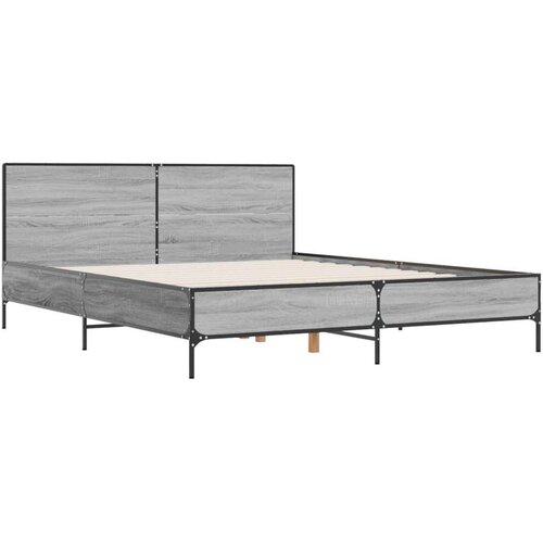  Okvir kreveta boja hrasta 140x200cm konstruirano drvo i metal Slike