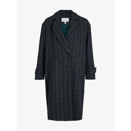 Vila Women's Dark Green Plaid Coat Vijay - Women