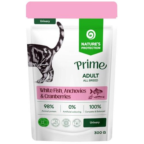 Nature's Protection prime sos za mačke - adult urinary white fish, anchovies & cranberries 85g Cene