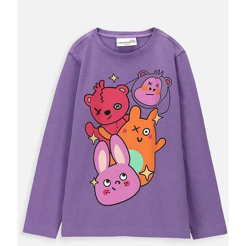 Coccodrillo Otroška dolga majica vijolična barva