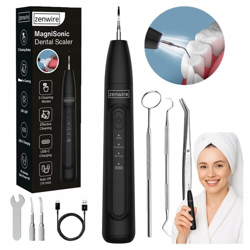 Zenwire MagniSonic J09 ultrazvočni zobni skaler za odstranjevanje zobnega kamna z LED, 3 načini, USB-C, komplet nastavkov, (5000195865) Cene