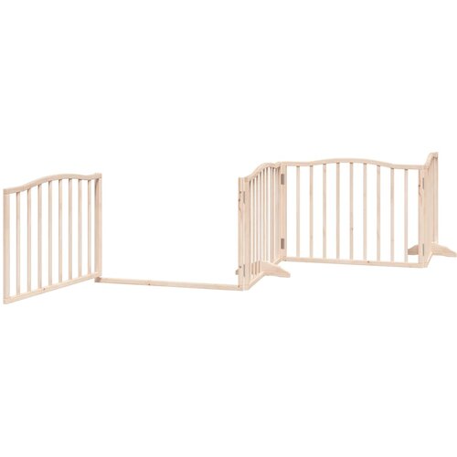  Vrata za pse s vrata&amp;scaron;cima 6 panela sklopiva 480 cm drvo topole Smeđa 80 x 60 x 2 cm Slike