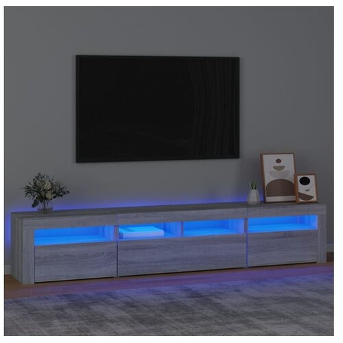  TV ormarić s LED svjetlima boja hrasta sonome 210x35x40 cm Cene
