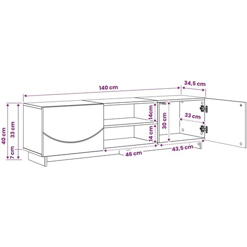  TV stalak 140 x 34 5 x 40 cm Bijela visokog sjaja - Bijela visokog sjaja 140 x 34 5 x 40 cm Slike