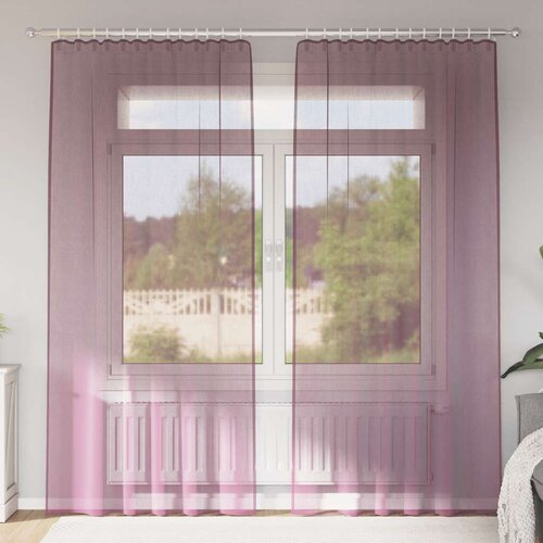 Furnova Voile zavese z zanke 2 kosa vijolična 140x245 cm, (21918359) Slike