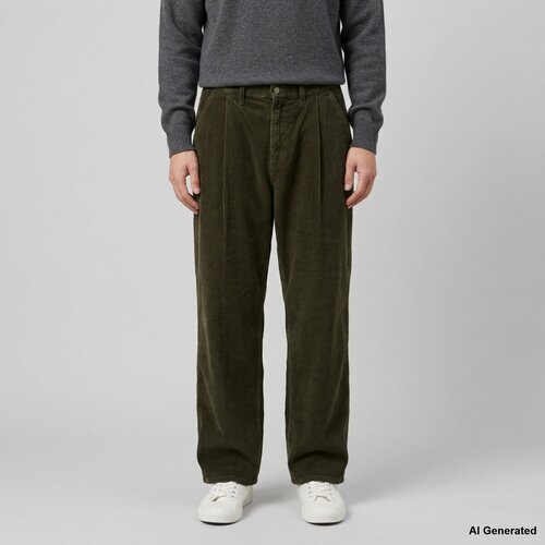 Amish Hlače s 5 žepi Js) No Gender Unisex Corduroy Sw Kaki Slike