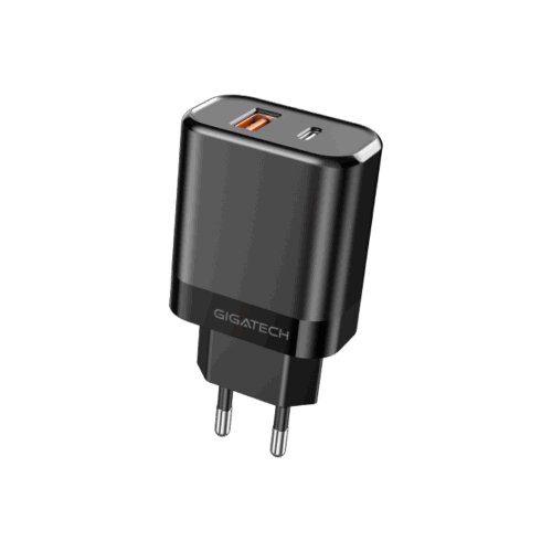 Univerzalni punjač Gigatech, NXC250, USB i C izlaz, 25W, Crni Slike
