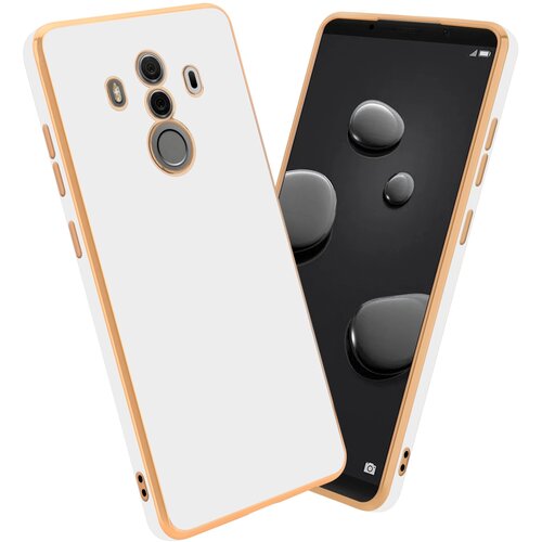 Cadorabo Ohi&scaron;je, združljiv s Huawei v sijajnem belem - zlatu - za&scaron;čitni pokrov iz fleksibilnega silikona TPU in z za&scaron;čito pred kamero, (20602916) Cene