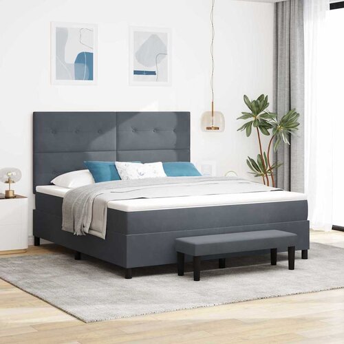  Krevet s opruga kutije Tamno siva 200 x 180 cm Baršun Cene