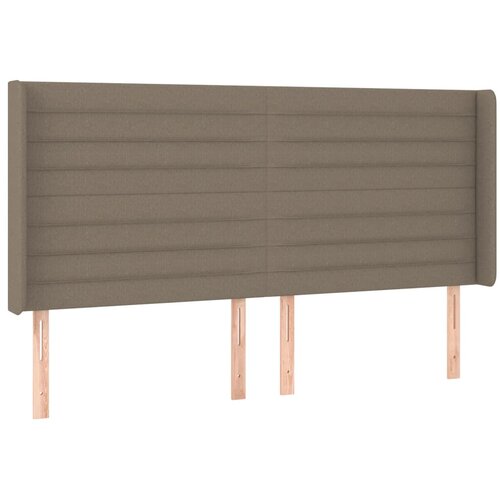  LED uzglavlje smeđesivo 163 x 16 x 118/128 cm od tkanine Slike