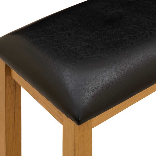  Klupa za blagovanje 95 x 32 x 45 cm Čvrsto Hrastovo Drvo Crna Slike