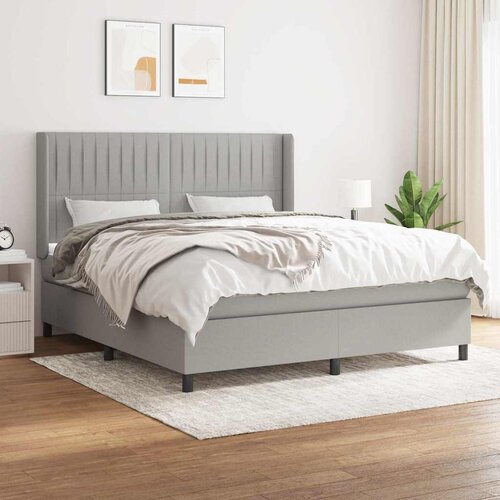  box spring s madracem svjetlosiva 160x200 cm tkanina Cijene