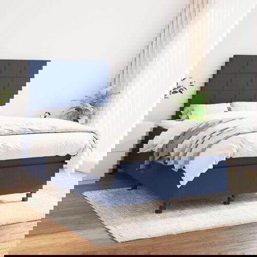 The Living Store Box spring postelja z vzmetnico moder 120x200 cm blago - Box Spring Postelja, (21513007) Slike