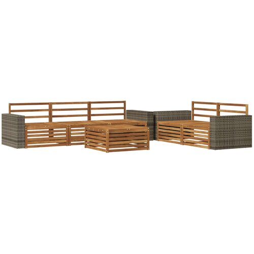 Set vanjskih sofa 6 kom. Prirodna Čvrsto drvo akacije Slike