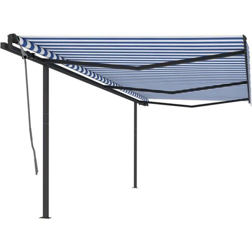  Avtomatsko zložljiva tenda s stebrički 6x3 m modra in bela, (20729128) Cene