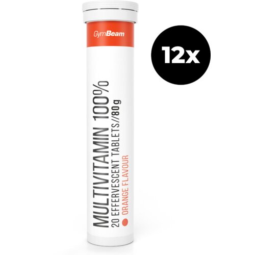GymBeam &amp;Scaron;umeći Multivitamin 100% 12 x 20 tab naranča Slike