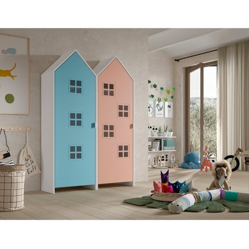 Vipack Svetlo modra/rožnata otro&amp;scaron;ka garderobna omara 115x171,5x37 cm Casami &amp;ndash; Slike