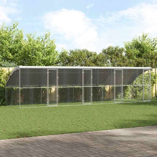  Kućica za pse s pohranom 4 pcs Srebrno 8 x 2 x 2 m Čelik Cene